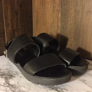 BOOHOO Cleated Two Part “Emily” Flat Sandals